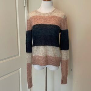 Pam and Gela Striped Alpaca Pink Blue Sweater M